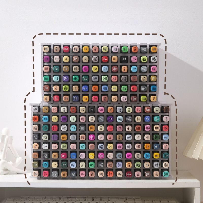 Wall Mounted Desk Fold - Rak Penyimpanan Spidol Miring Model Grid,