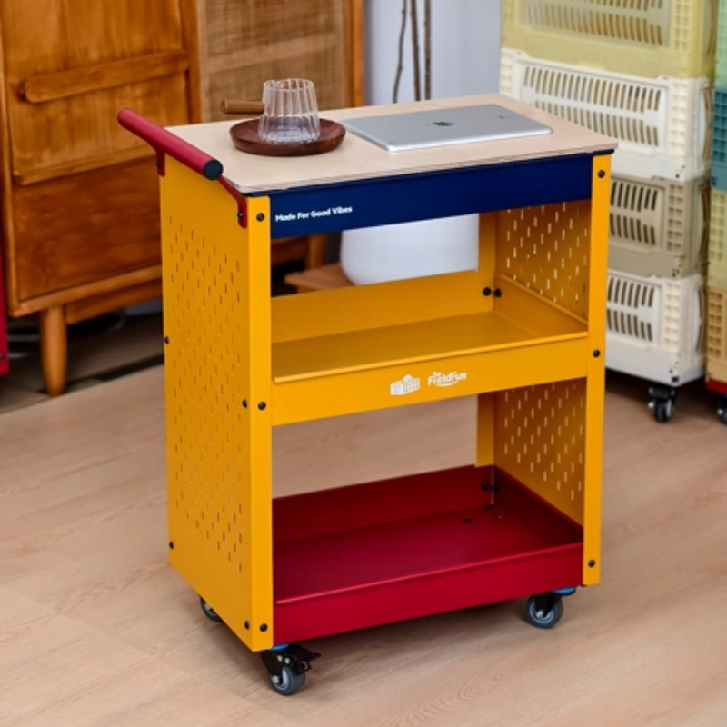 Book Cart Rolling - Troli Penyimpanan Bergerak Dopamine, Rak Organizer