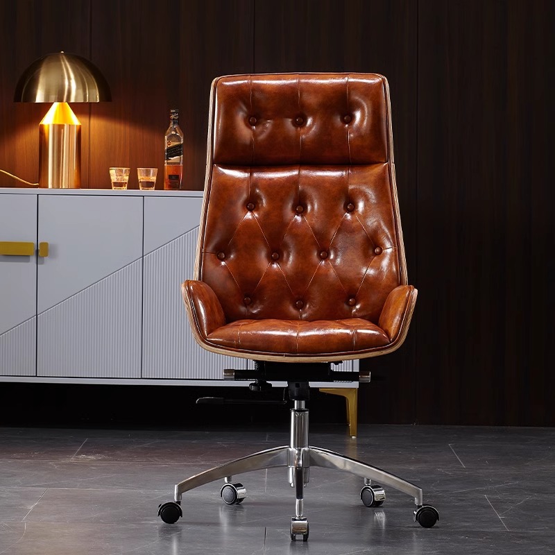 Office Furniture First - Kursi Kantor Kulit Sapi Lapisan Pertama