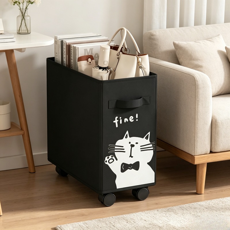 Book Cart Rolling - Troli Penyimpanan Lipat di Bawah Meja,