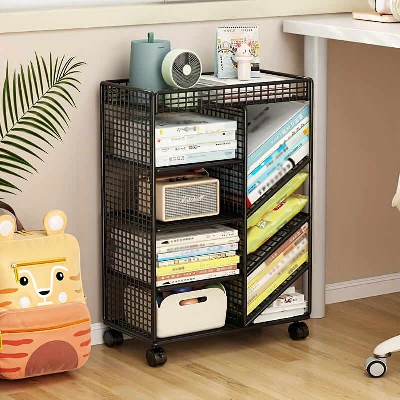 Book Cart Rolling - Troli Buku Beroda - Rak Buku