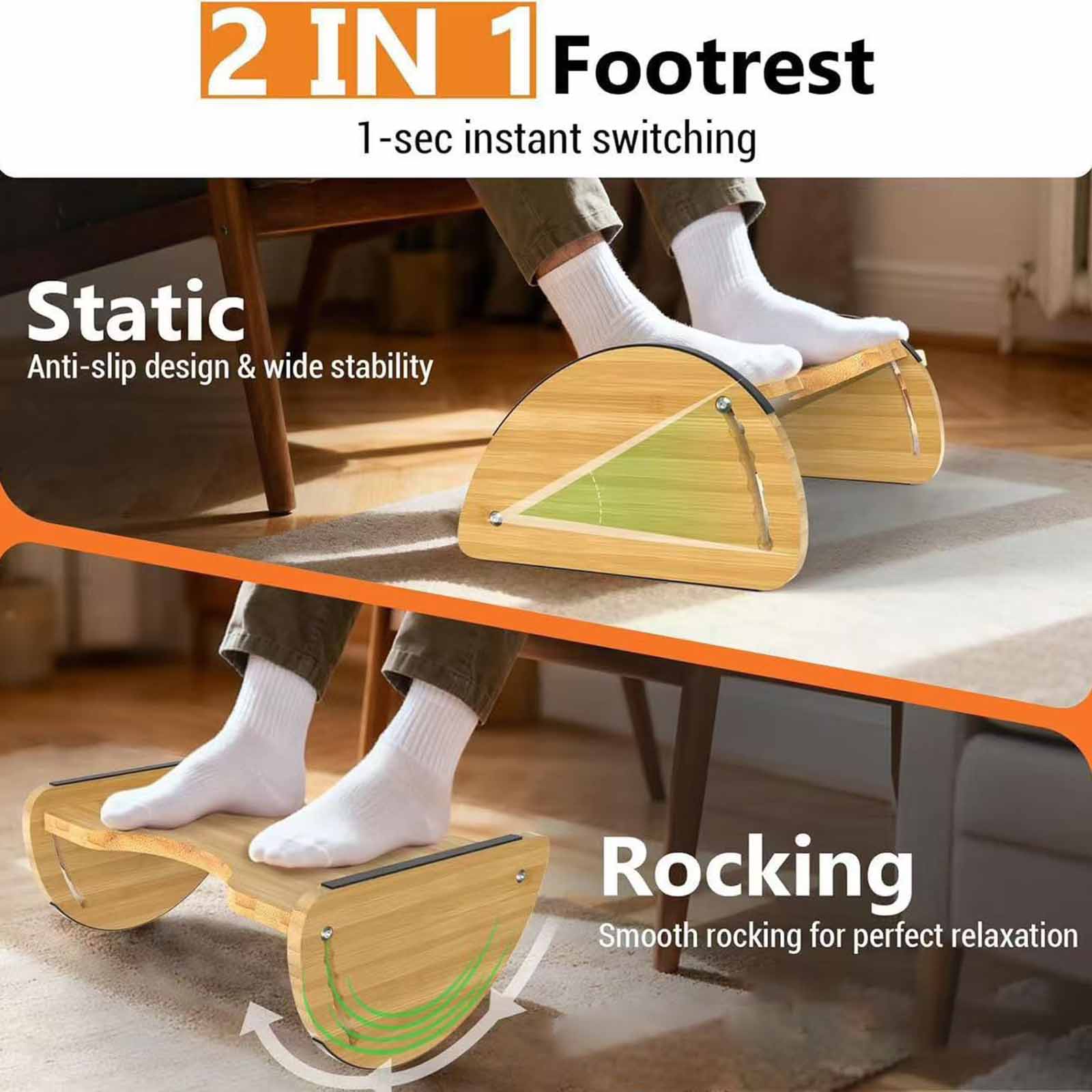 Office Furniture In China - Bangku Sandaran Kaki Bambu Kantor yang
