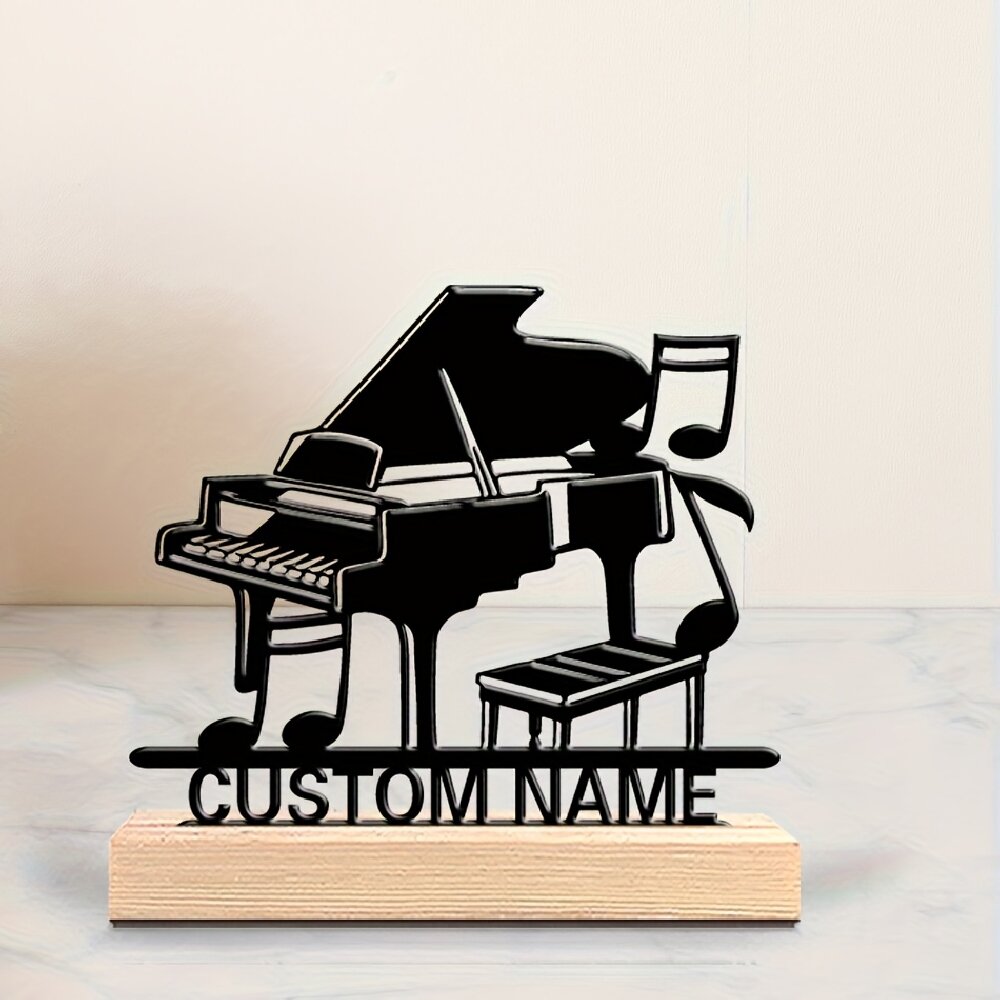 Office Furniture Names - Patung Siluet Piano Personalisasi dengan Alas