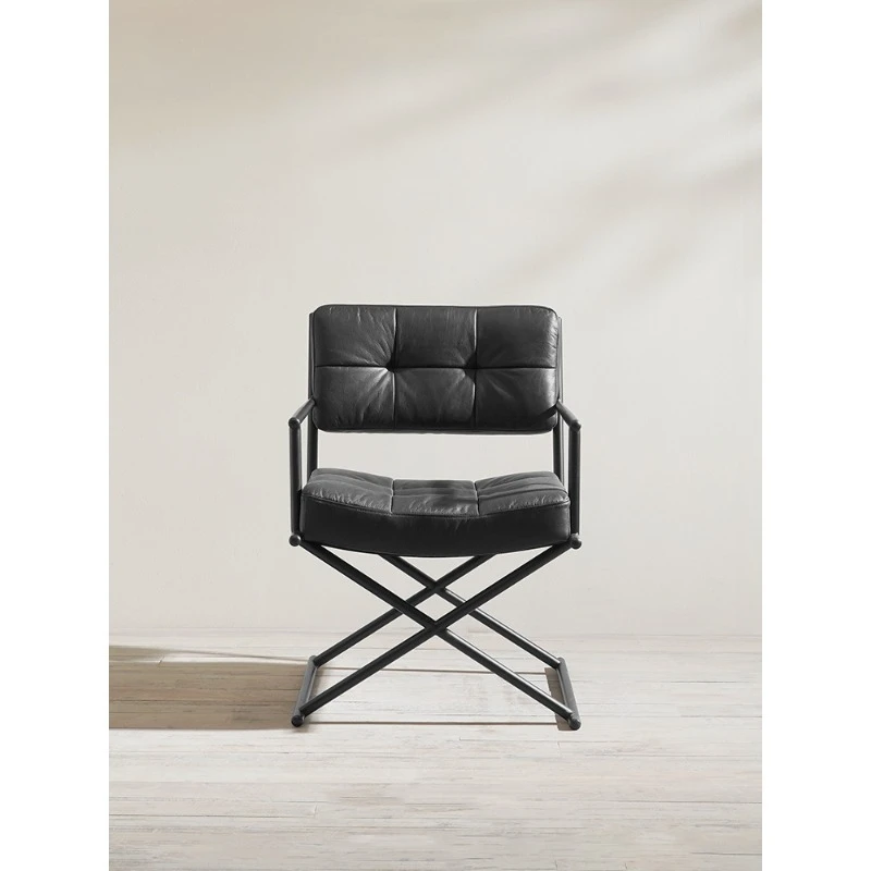 Office Furniture First - Kursi sofa besi tempa kulit sapi