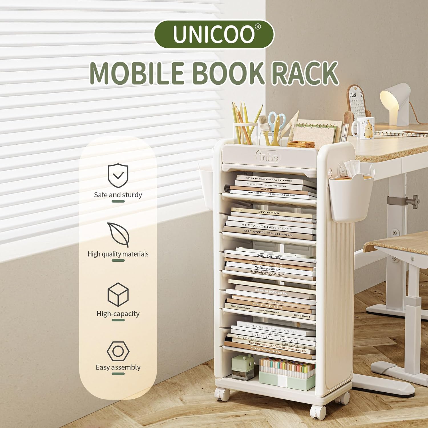 ®   Troli Buku 7 Tingkat |   R - Book Cart Rolling ulasan dan harga