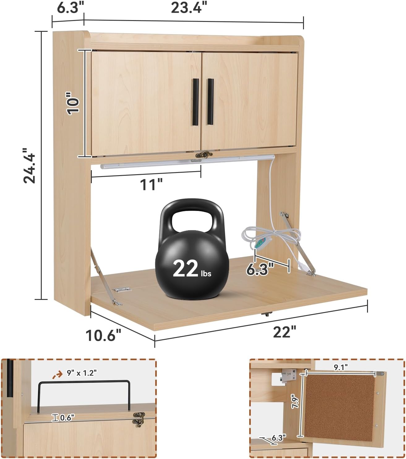 Meja Lipat Dinding ARTETHYS de - Wall Mounted Desk Fold ulasan dan harga
