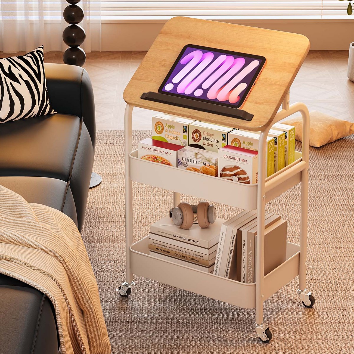 Troli Utilitas Portabel Beroda - Book Cart Rolling ulasan dan harga