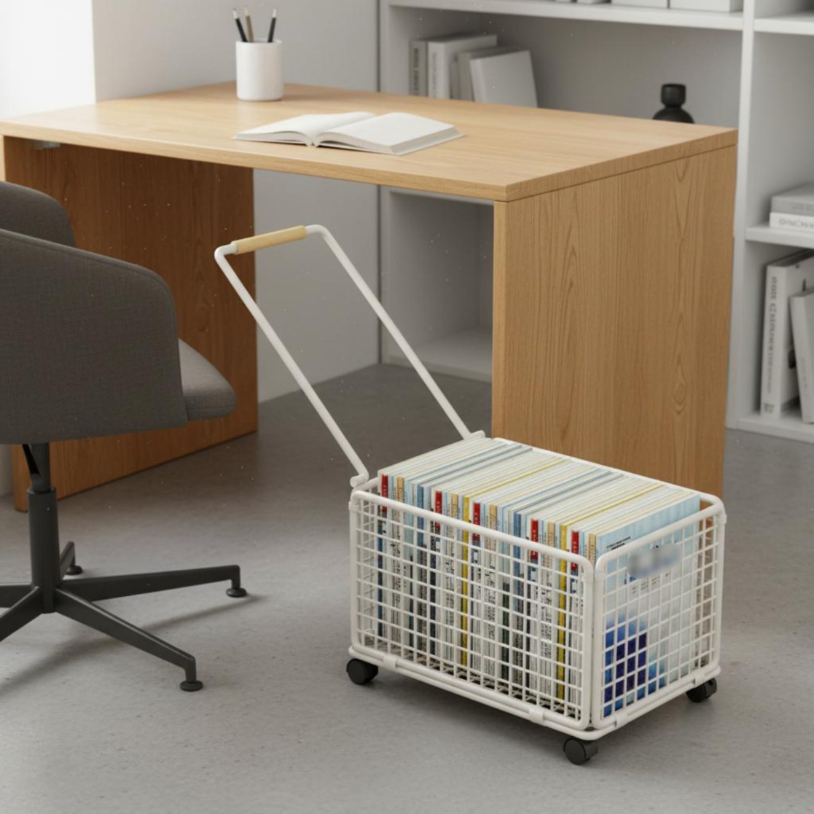 Troli Penyimpanan Samping Meja - Book Cart Rolling ulasan dan harga