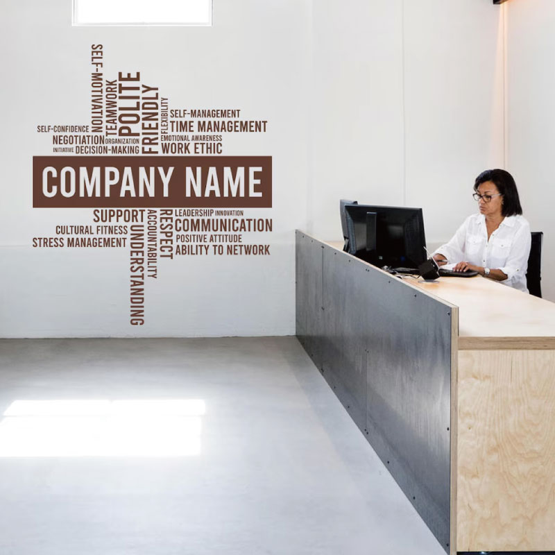 Stiker Dinding Vinyl Nama Bisn - Office Furniture Names ulasan dan harga