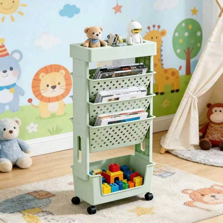 Troli Penyimpanan 5 Tingkat De - Book Cart Rolling ulasan dan harga
