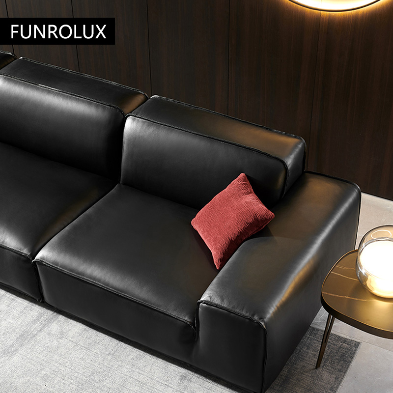 Sofa Kulit Sapi Hitam Besar So - Office Furniture First ulasan dan harga