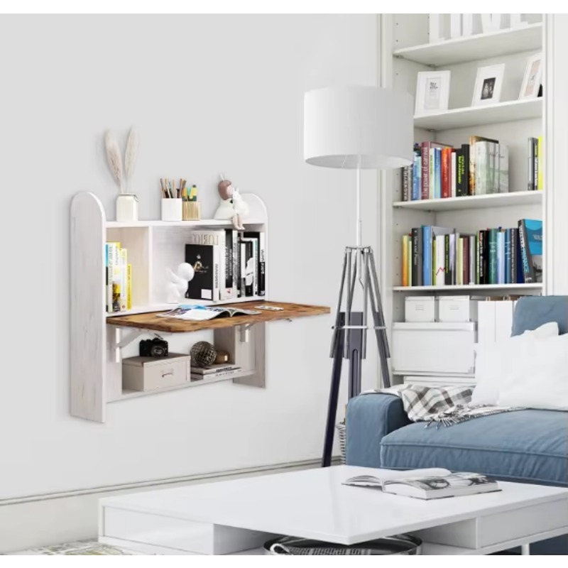 Meja belajar dinding rumah tan - Wall Mounted Desk Fold ulasan dan harga