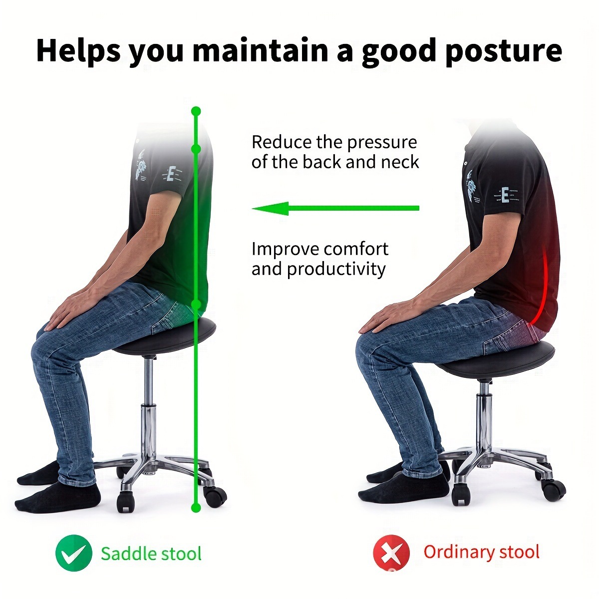 Kursi Saddle Stool Berputar de - Office Furniture In China ulasan dan harga