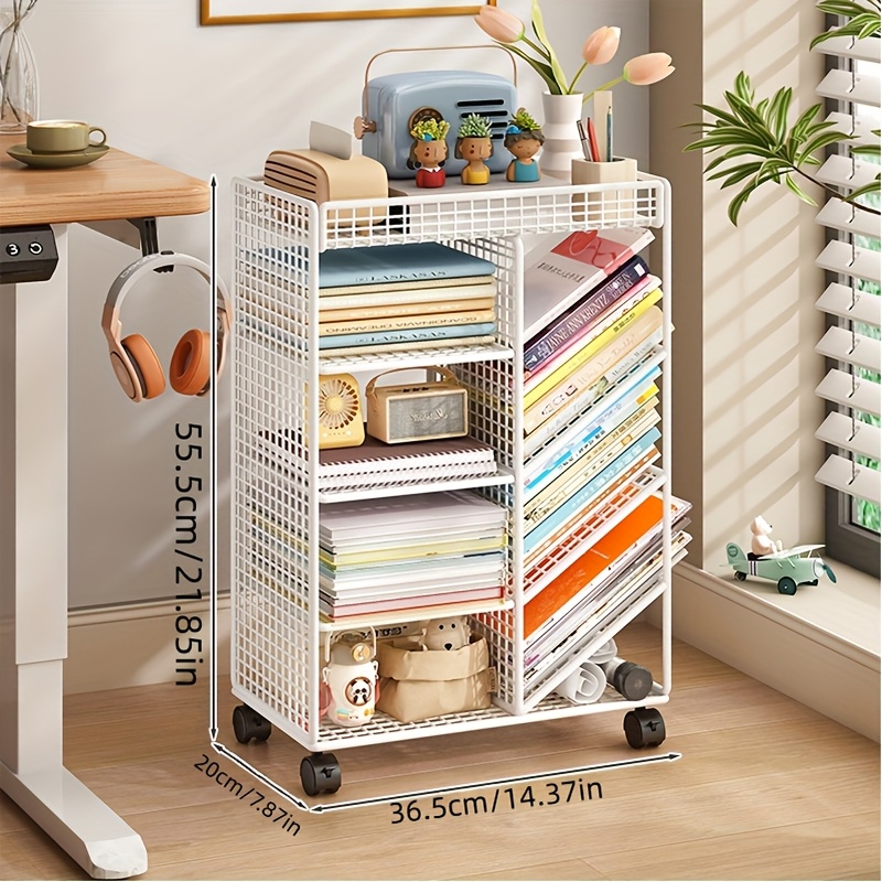 Troli Buku Beroda - Rak Buku M - Book Cart Rolling ulasan dan harga